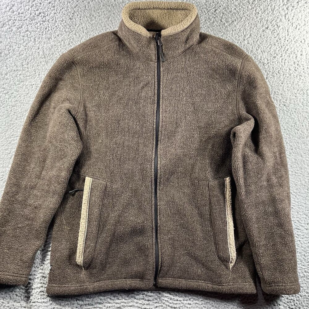VTG Aigle Polartec Fleece Jacket Mens Large L Full Zip Brown Made in Canada Gorp